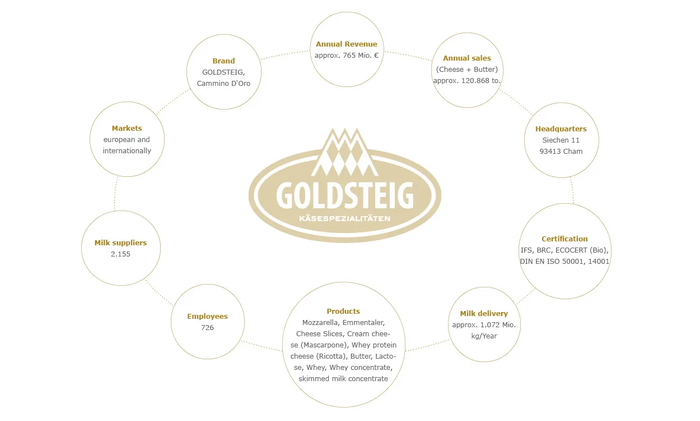 Company, figures, facts: Graphic with all important figures about the company GOLDSTEIG